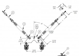 V-String Assembly - Tangent Suspension, Twin-Bundle Conductor, 50K
